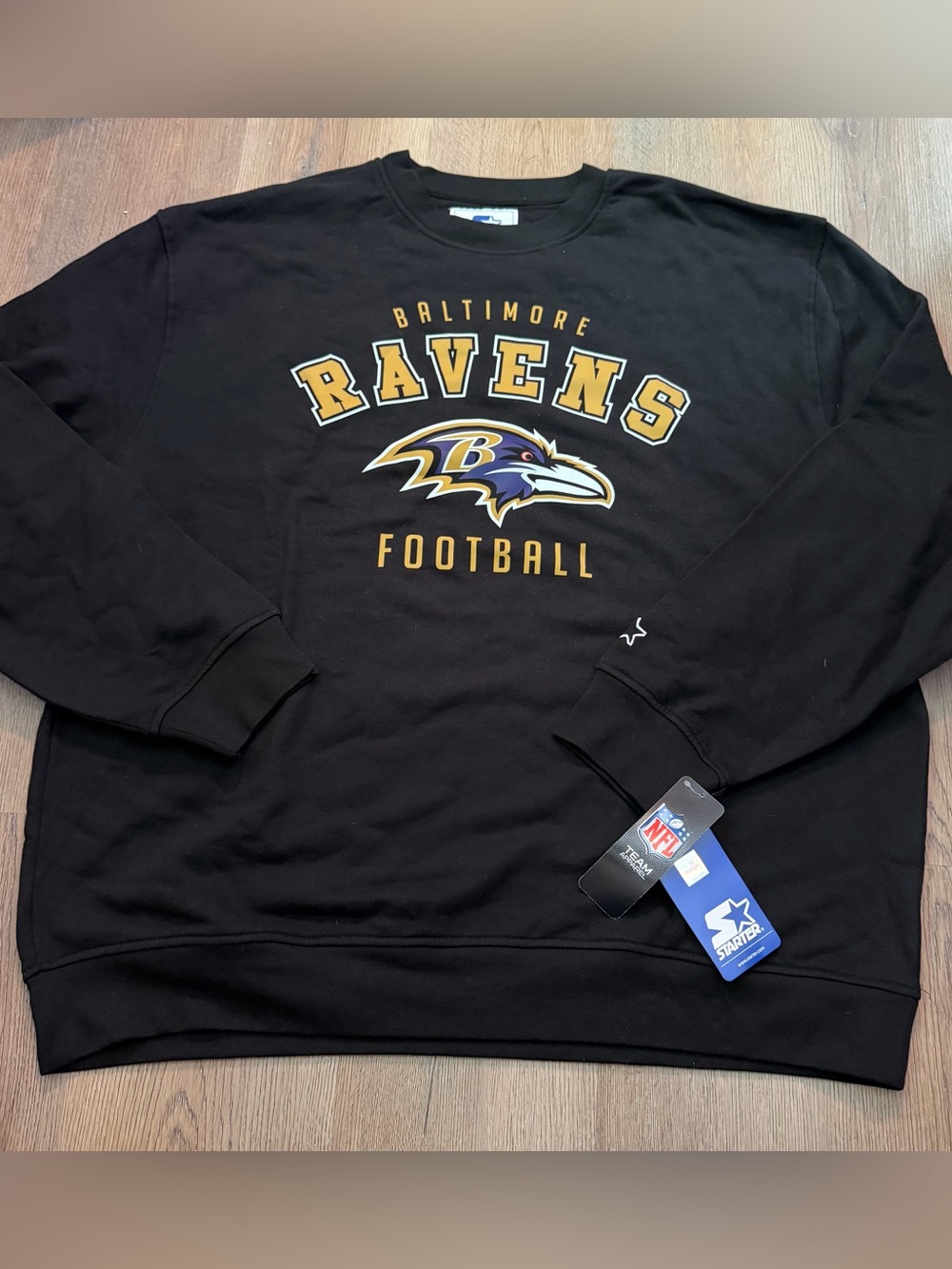 NEW NFL Baltimore Ravens Black Pullover Crewneck Sweatshirt